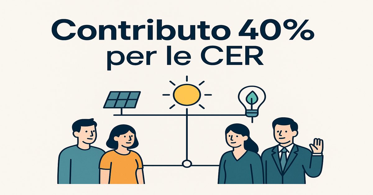 🌍 Contributo 40% per le CER: come funziona davvero e chi può ottenerlo
